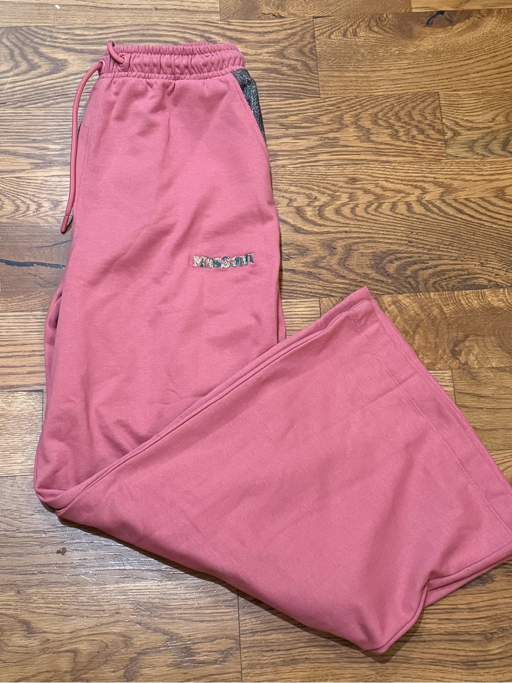 NWT. Missoni. Wide Leg Sweatpant Trousers. Pink. Size Large.